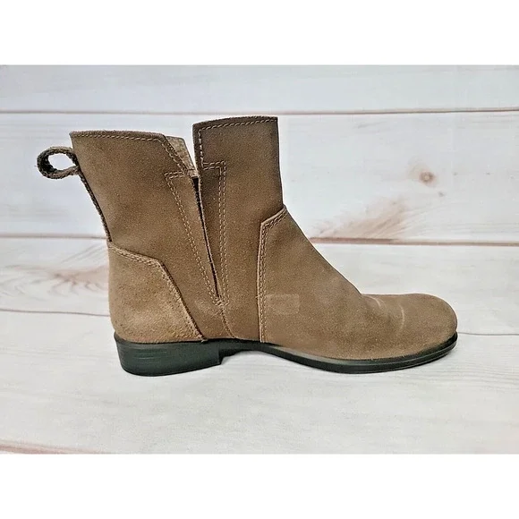 Ecco Womens US Size 7 Touch 15B Brown Suede Leather Slip On Ankle Boots Booties - Picture 6 of 16